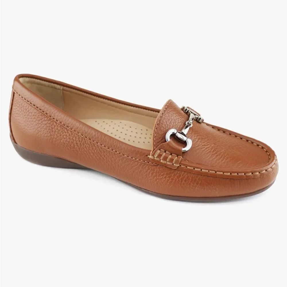 Marc Joseph NY Carter Road Brown Leather Bit Buckle Moccasin Driving Loafers